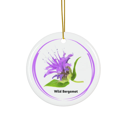 Ceramic Ornament, Wild Bergamot, Double-Sided (1pc, 3pcs, 5pcs, 10pcs)