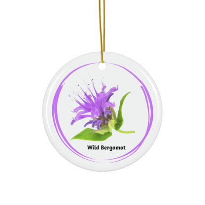 Ceramic Ornament, Wild Bergamot, Double-Sided (1pc, 3pcs, 5pcs, 10pcs)