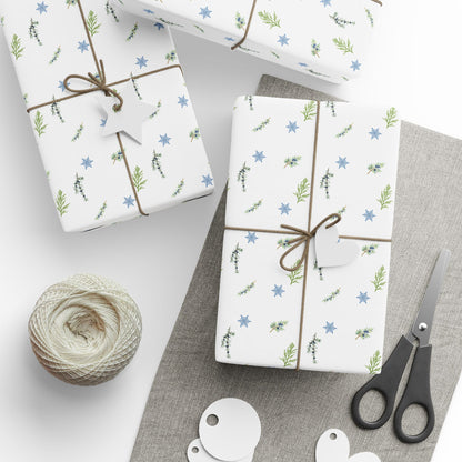 Wrapping Paper, Juniper Berry - White