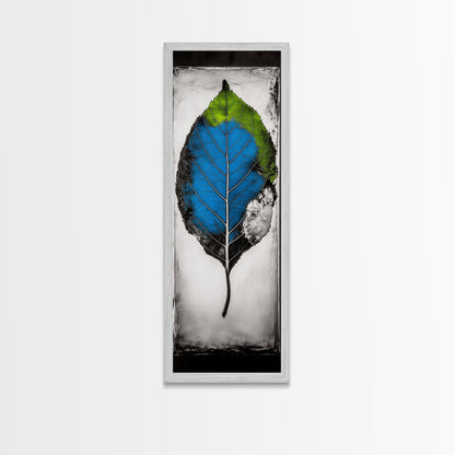 Vibrant Leaf, Nature Inspired Art, Modern Botanical, Colorful Foliage, Textured Wall Art, Minimalist Design, Canvas Print