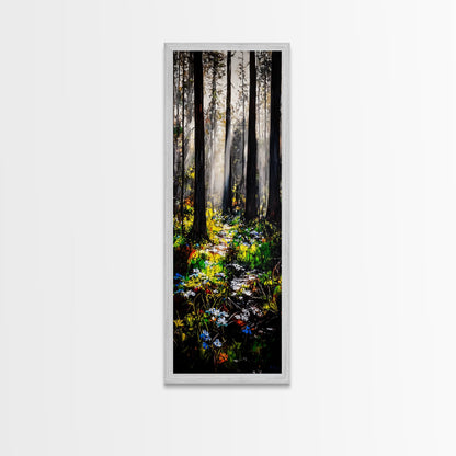 Pathway, Trees, Woodland, Canvas Print, Nature Lover Art, Whimsical Forest Scene, Sunlit Woods, Bohemian Wall Decor, Autumn Inspired Art
