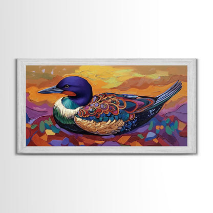 Vibrant Bird, Nature, Painting, Framed Canvas Print wildlife lover gift, boho bird wall art, hallway decor, tropical kitchen wall art