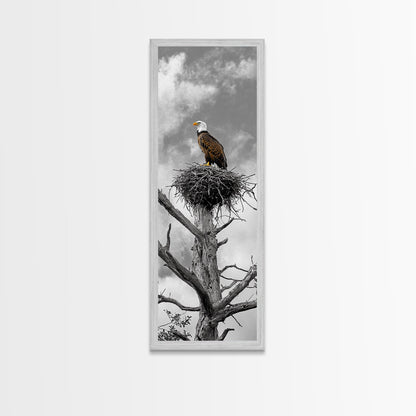 Majestic Eagle Wall Art Framed Canvas Print | Rustic Decor | Wildlife Nature Painting | Above Couch Art | Moody Art | Gift Idea