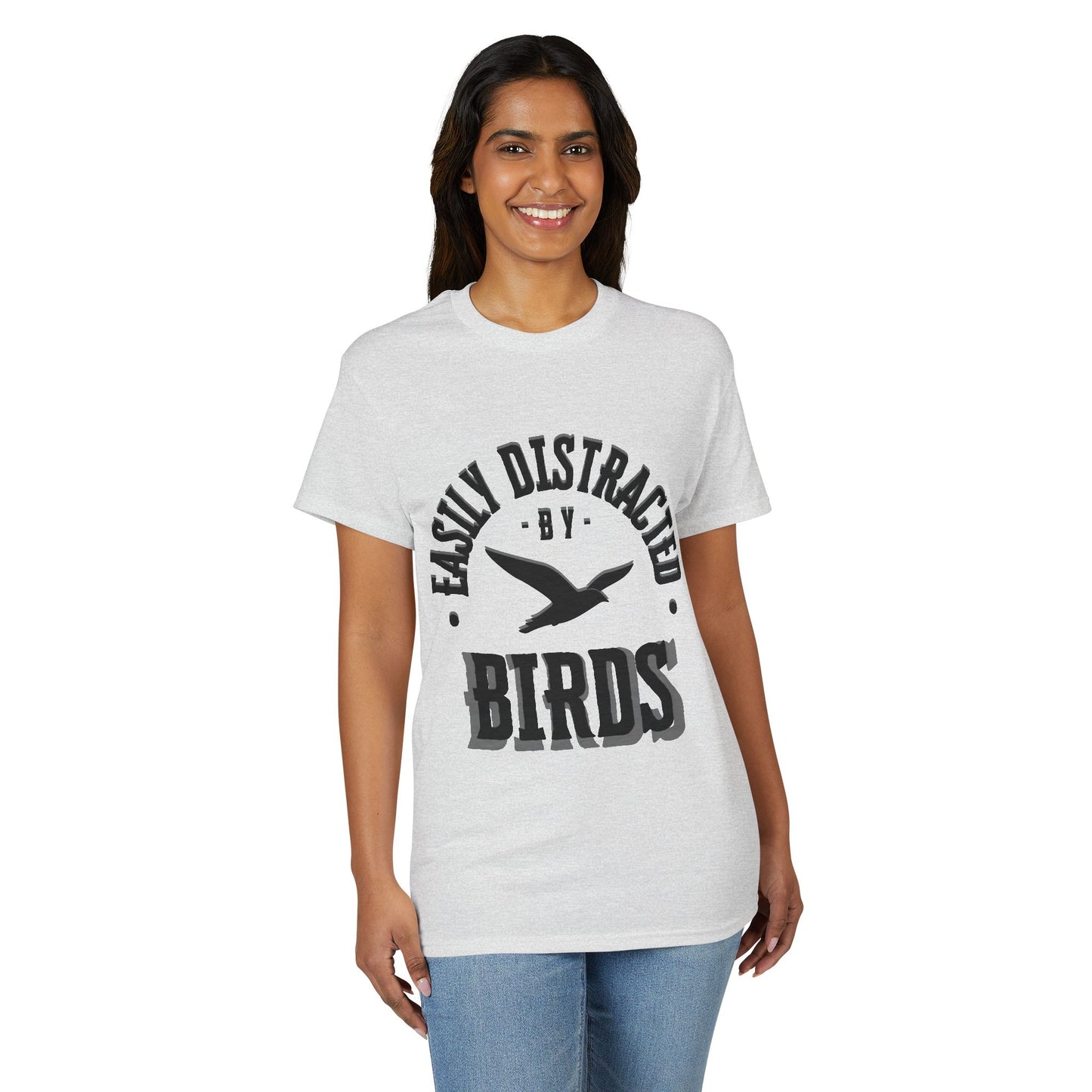 Dry Blend Moisture Wicking Tee "Distracted By Birds" plus EMNP Logo
