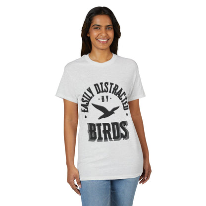 Dry Blend Moisture Wicking Tee "Distracted By Birds" plus EMNP Logo