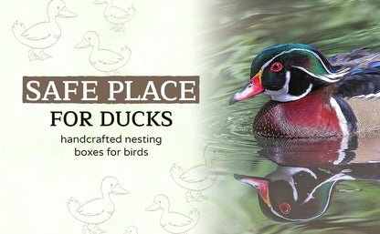 Made in USA, Premium Pine Wood Duck House, Ready to Install Nesting Box for Wood Ducks and Hooded Mergansers