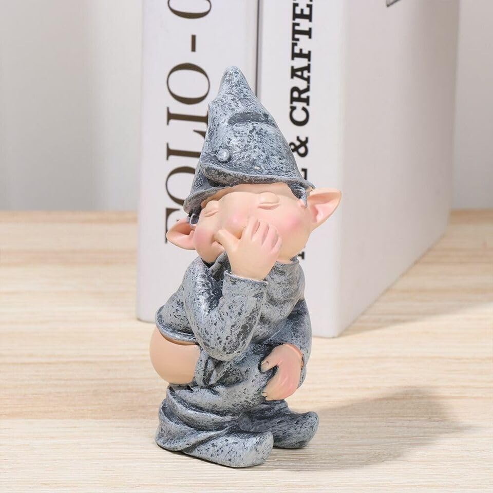 THE PERFECT PART Gnome Decor - Funny Pooping Mini Gnome Statue, Naughty Resin Garden Gnome for Decor, Naked Miniature Dwarf Gnome Figurine for Home Garden Ornament, Funny Lawn Gnome Statue