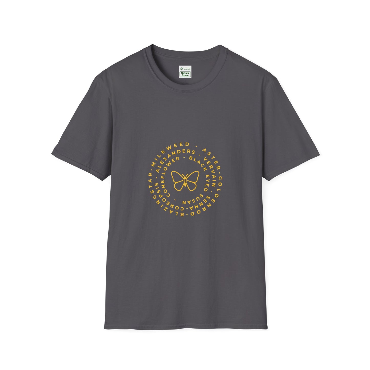 T-Shirt Unisex Softstyle, Native Plants & Butterflies w/EMNP logo