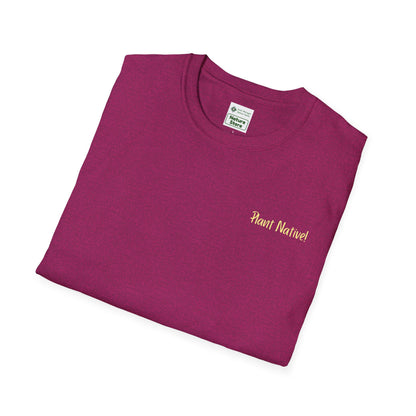 Unisex Softstyle T-Shirt I Love Native Plants, Asters (Back)