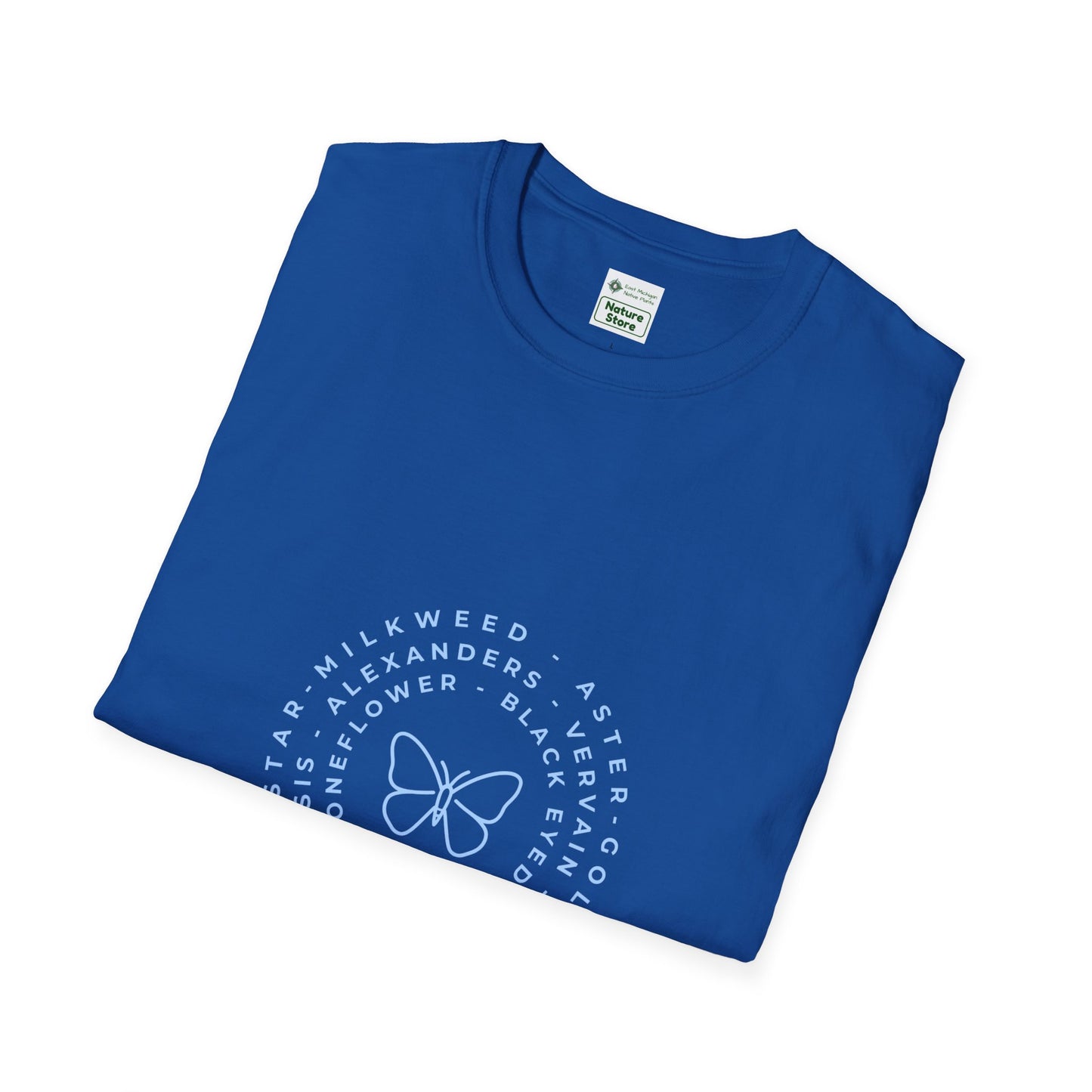 T-Shirt Unisex Softstyle, Native Plants & Butterflies w/EMNP logo