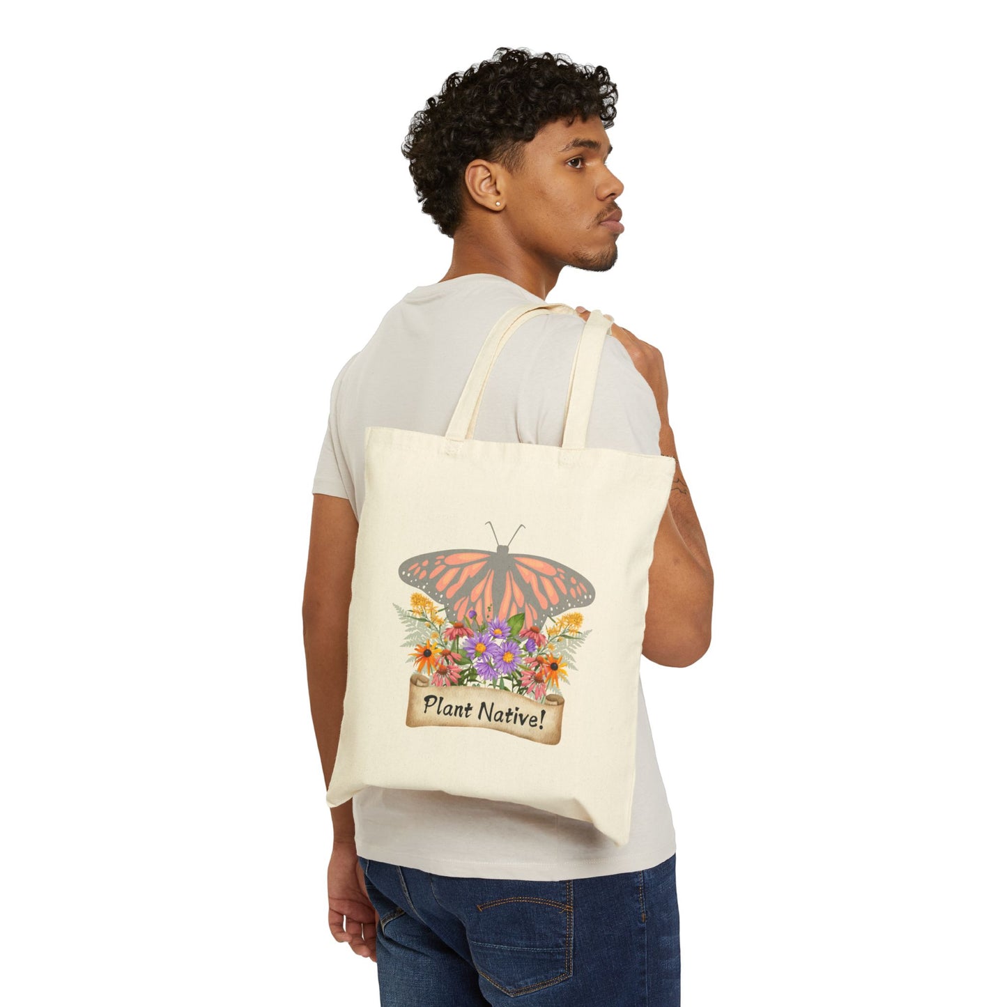 Tote Bag,Canvas, Monarch Plant Native!