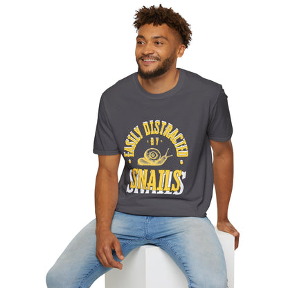 Unisex Softstyle T-Shirt, Distracted by Snails