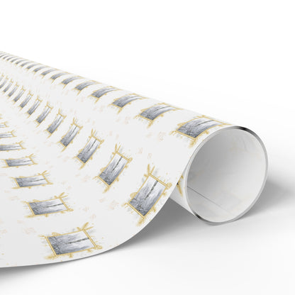 Wrapping Paper, Icy Birch - White