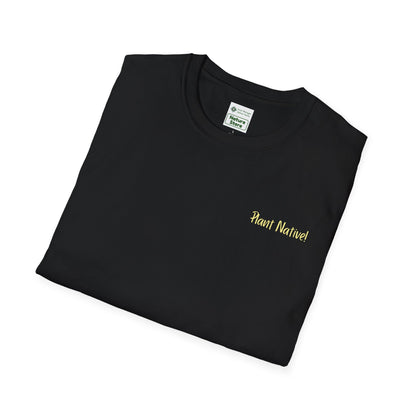 Unisex Softstyle T-Shirt I Love Native Plants, Asters (Back)