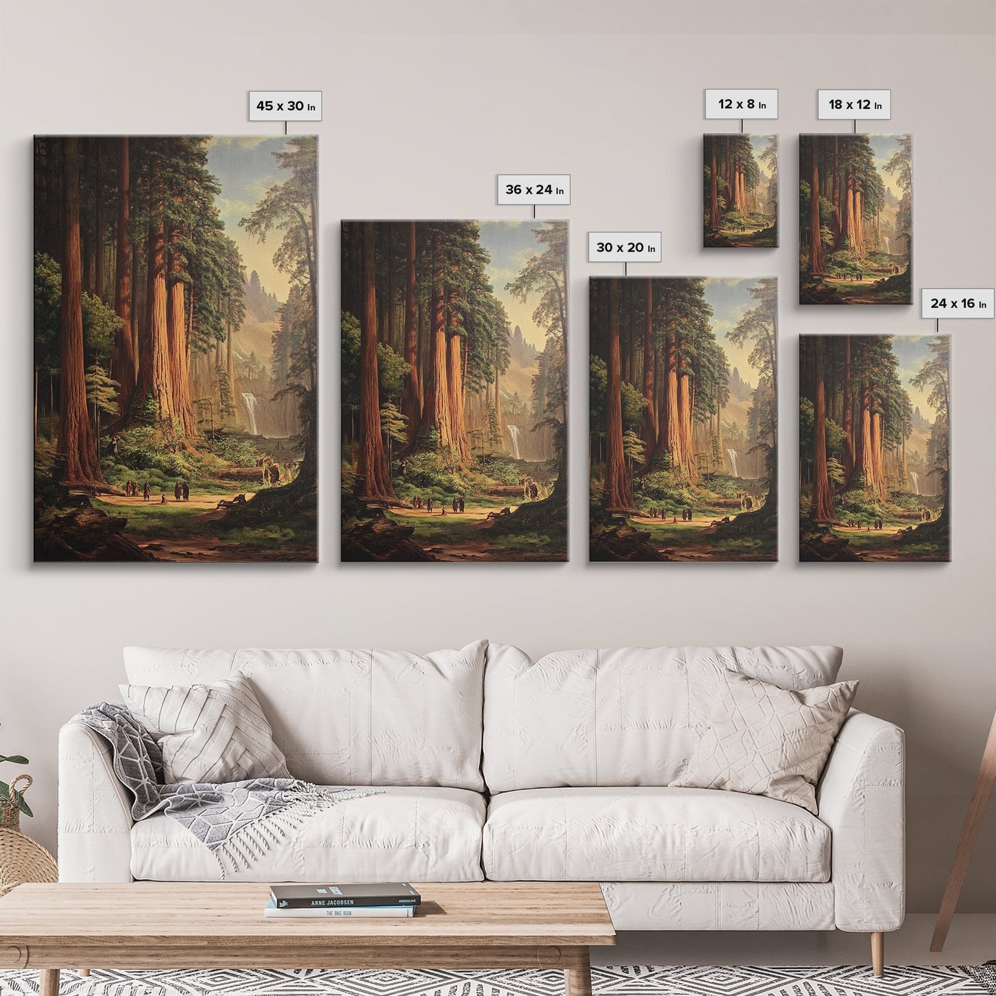 Ancient California Redwoods Framed Canvas Print, Fantasy Painting, Fantasy Wall Art, Beautiful California Wall Art