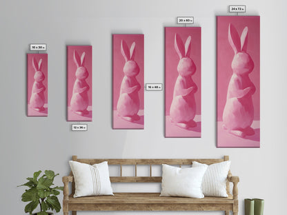Abstract Painting Print of a Bunny Rabbit, Pink Wall Art, Preppy Wall Art, Gift For Her, Girl's Room Wall Art, Rabbit Painting, Girl Art