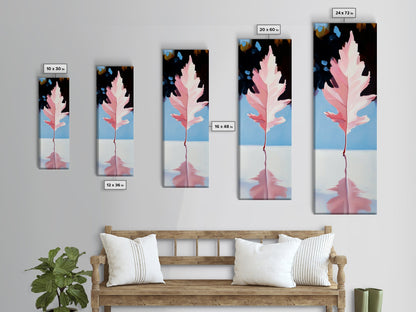 Pink Autumn Leaf, Fall Canvas Print, Nature Wall Art, Seasonal Decor, Botanical Artwork, Soft Pastel Aesthetic, Living Room Art