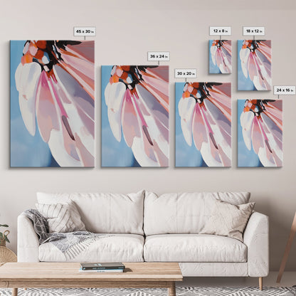 Butterfly Wing, Macro Art, Pastel Colors, Elegant Nature, Botanical Aesthetic, Canvas Print, Living Room Wall Art, Feminine Decor
