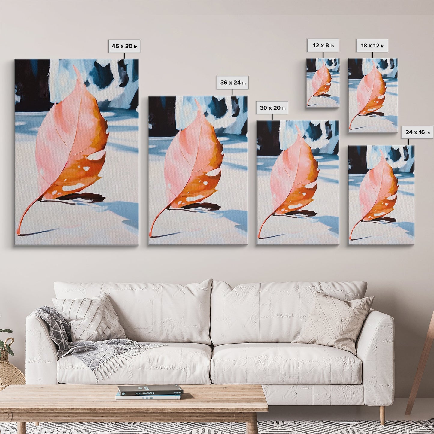 Autumn Leaf, Seasonal Art, Nature Wall Decor, Canvas Print, Fall Home Decor, Minimalist Artwork, Botanical Art, Bedroom Wall Art