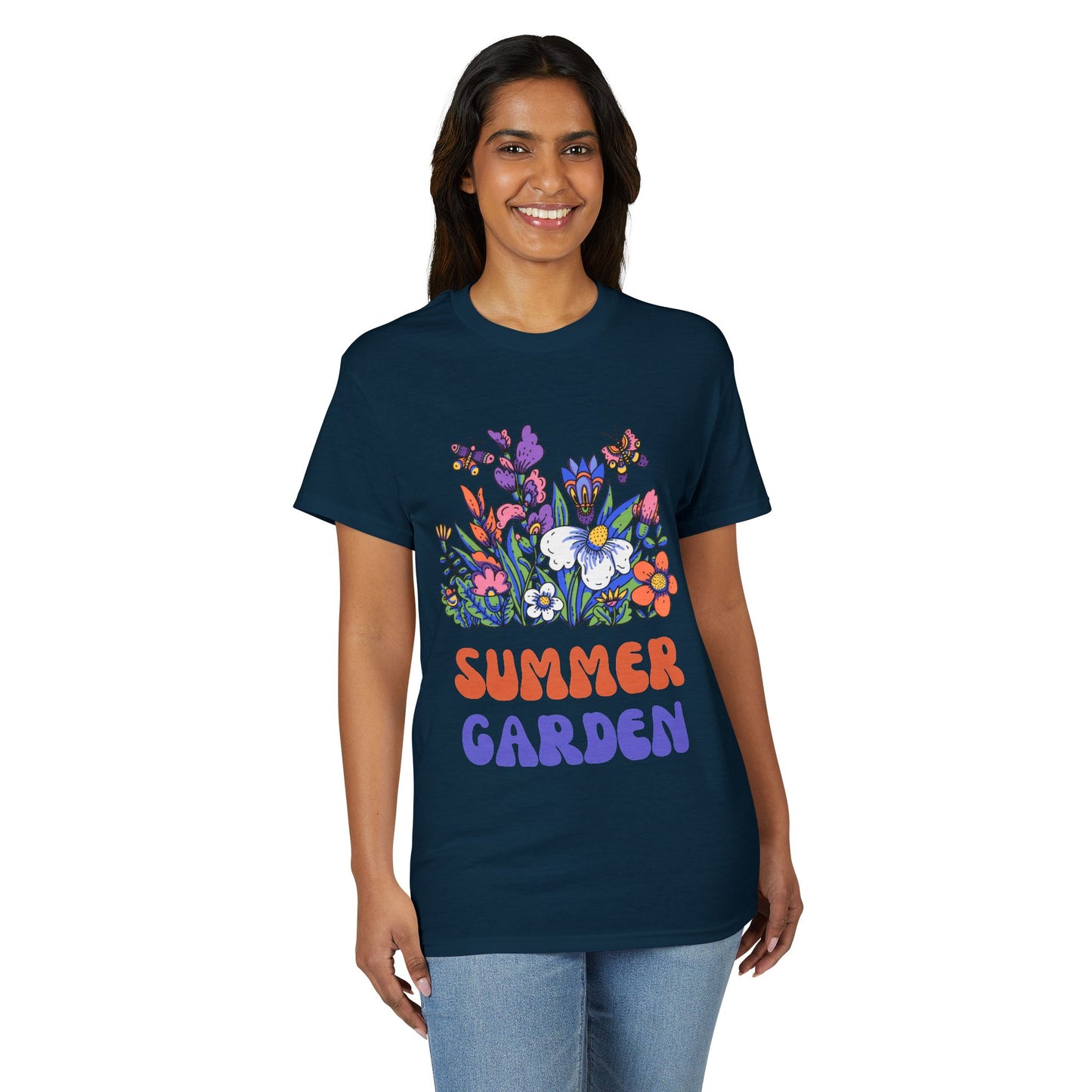 Dry Blend Moisture Wicking Tee Summer Garden w/EMNP Logo on back