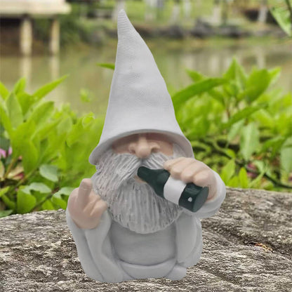MINICAR Funny Middle Finger Garden Gnomes Statues Outdoor Decor, Drinking Gnome Sculptures Yard Patio Decorations Naughty Gifts