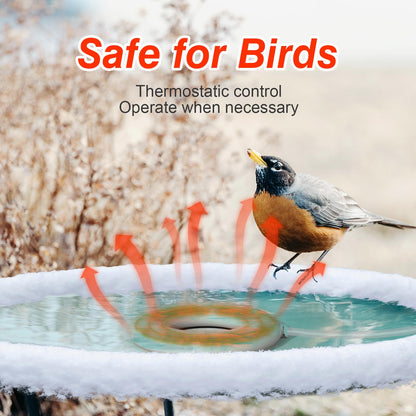 ikuchelife Bird Bath Heater for Outdoors in Winter, Pond De-icer 70W Birdbath Deicer Water Heater,Milky White Water Heater Thermostatically Controlled with Auto Shut Off Function for Garden Lawn
