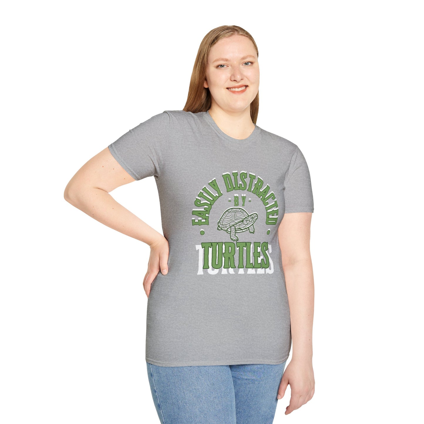 Unisex Softstyle T-Shirt, Distracted by Turtles