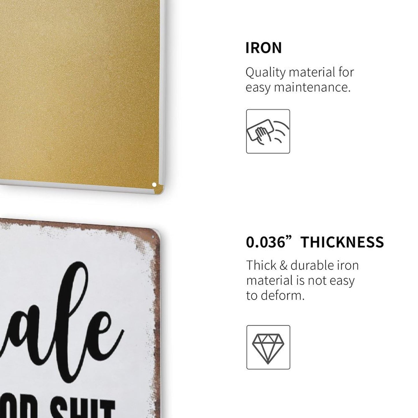 Aikeory Funny Sign Inhale The Good Shit Exhale The Bulls Sign Funny Metal Sign Poster Wall Art for Kitchen Garden Bathroom Farm Home Coffee Decor Tin Sign,5.5x8 inches