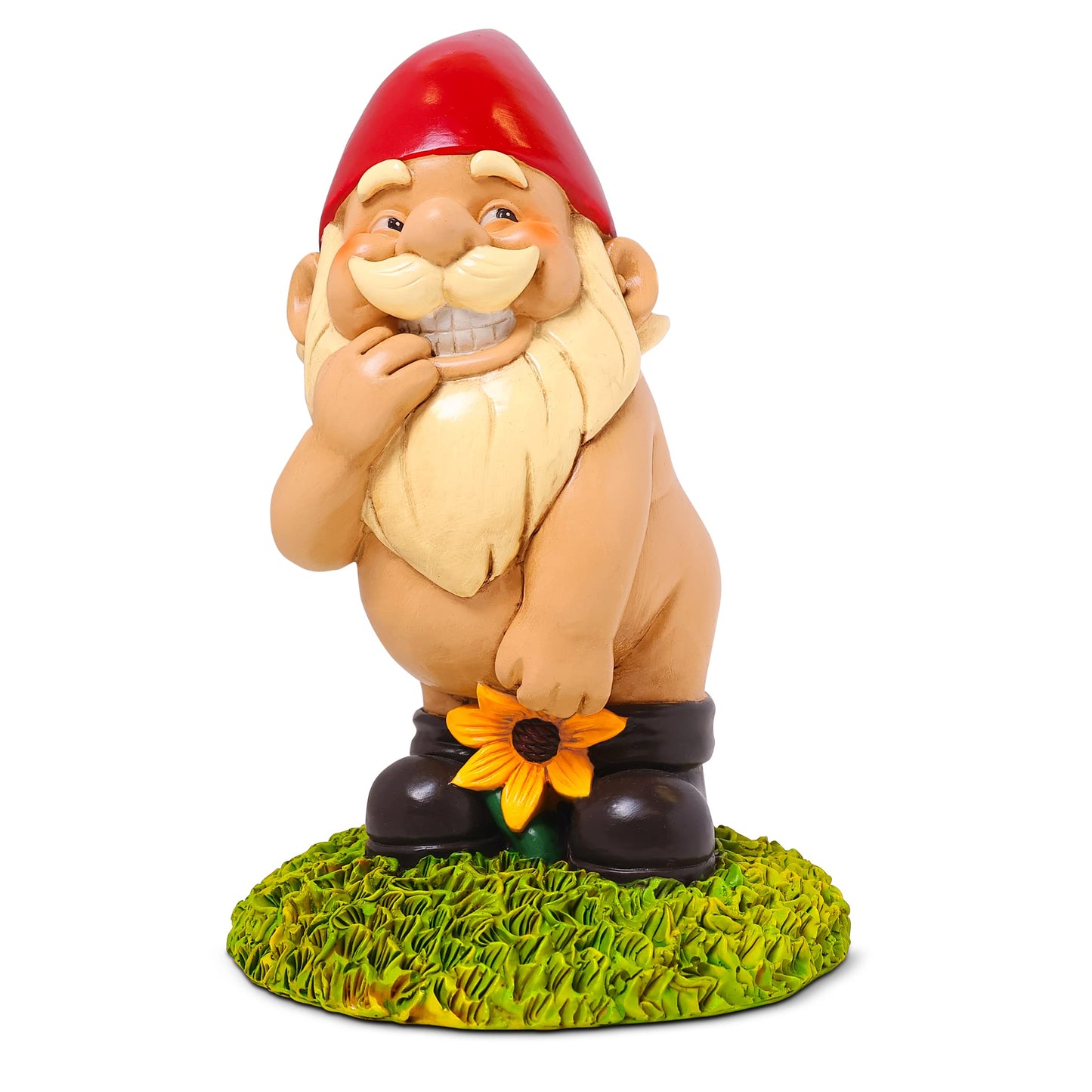 Kwirkworks 9” Naked Garden Gnome Statue – Naughty & Fun Yard Décor for Outdoor Spaces – Durable Resin Lawn Ornament – Hilarious Garden Gift for Women, Housewarming, or Backyard Decoration