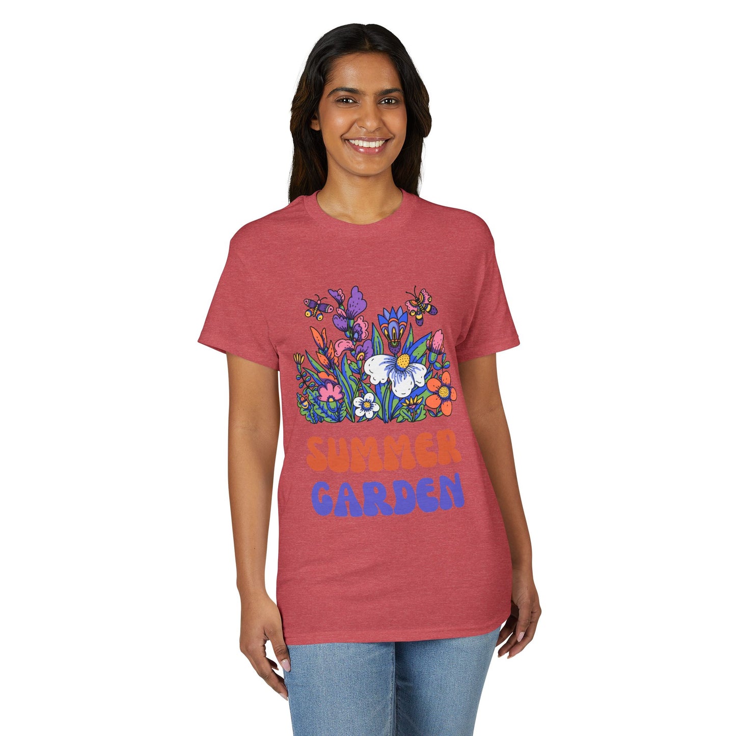 Dry Blend Moisture Wicking Tee Summer Garden w/EMNP Logo on back