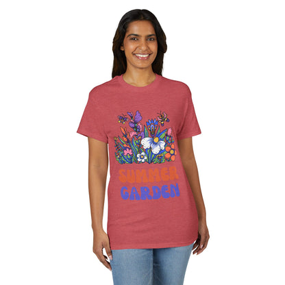 Dry Blend Moisture Wicking Tee Summer Garden w/EMNP Logo on back