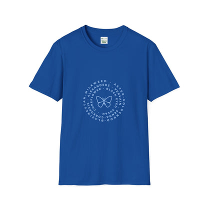 T-Shirt Unisex Softstyle, Native Plants & Butterflies w/EMNP logo