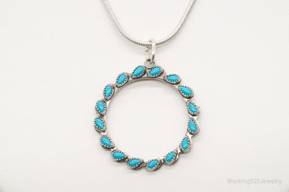 Vintage Native American Turquoise Sterling Silver Necklace