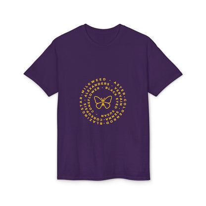 Dry Blend Moisture Wicking Tee Native Plants & Butterfly w/EMNP Logo