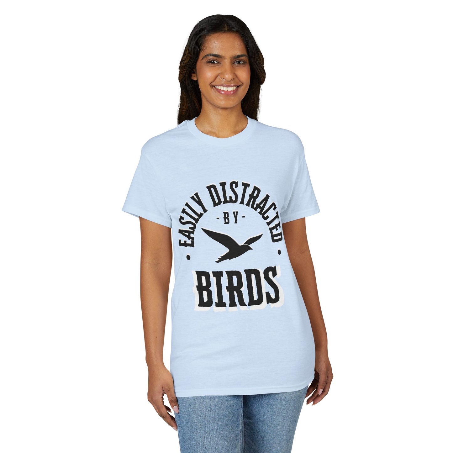 Dry Blend Moisture Wicking Tee "Distracted By Birds" plus EMNP Logo