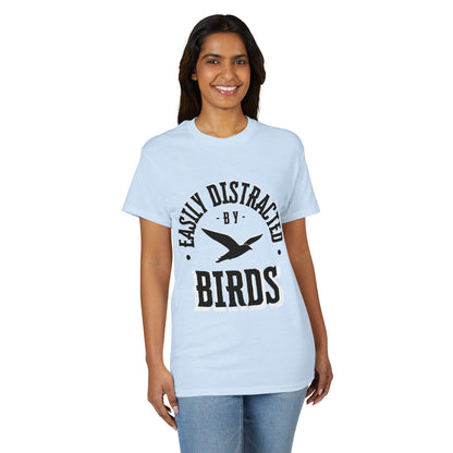 Dry Blend Moisture Wicking Tee "Distracted By Birds" plus EMNP Logo