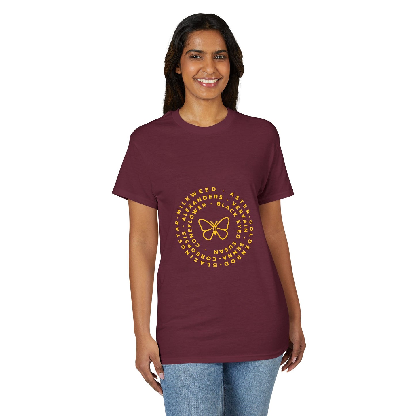 Dry Blend Moisture Wicking Tee Native Plants & Butterfly w/EMNP Logo