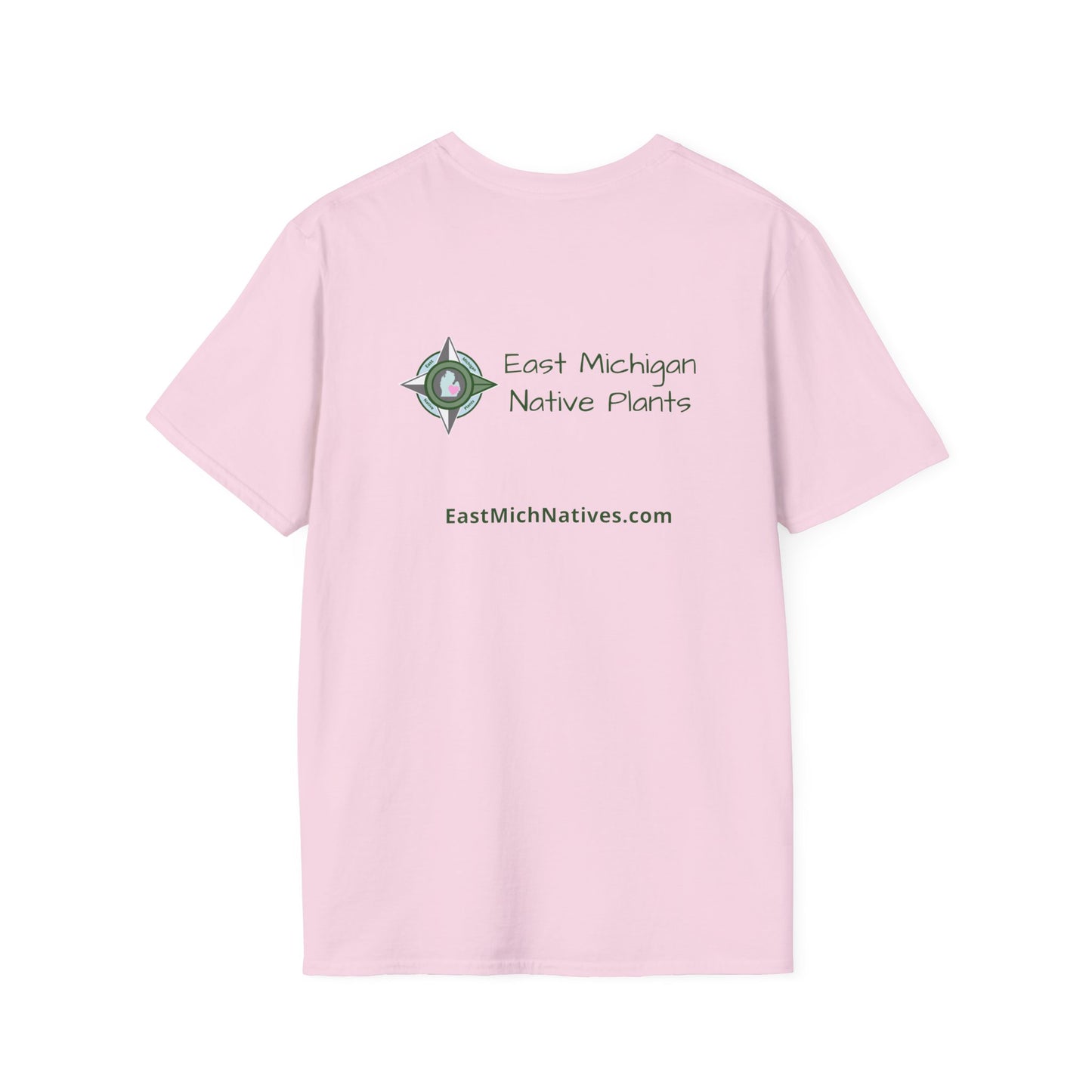 T-Shirt Unisex Softstyle, Native Plants & Butterflies w/EMNP logo