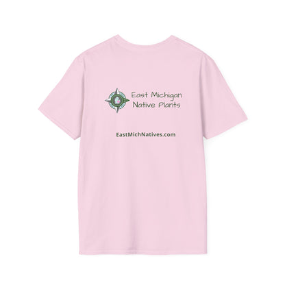 T-Shirt Unisex Softstyle, Native Plants & Butterflies w/EMNP logo