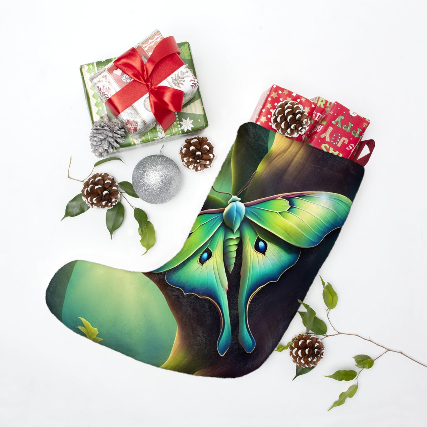 Christmas Stockings, Oak & Luna Moth