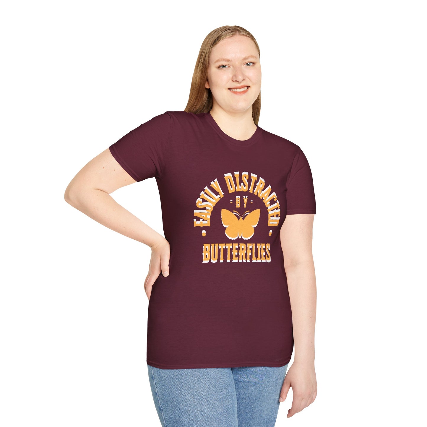 Easily Distracted By Butterflies Soft-Style T-Shirt