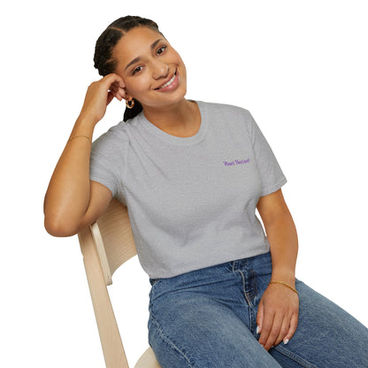 Unisex Softstyle T-Shirt I Love Native Plants, Asters (Back)