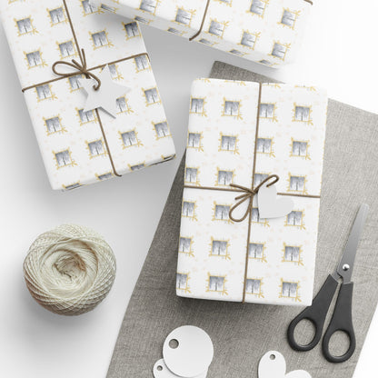 Wrapping Paper, Icy Birch - White