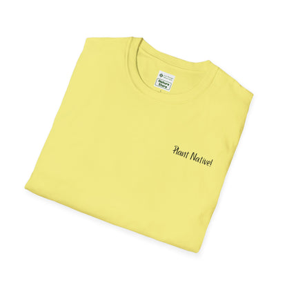 Unisex Softstyle T-Shirt I Love Native Plants, Asters (Back)