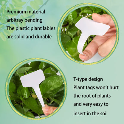 Tags/Labels, 200Pcs 4 InchT-Type Plant Name Tags Garden Labels Markers Nursery Plastic Garden Tag for Outdoor Garden Waterproof Plant Label Stakes with Permanent Marking Pen