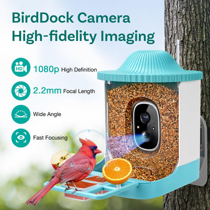 Smart Bird Feeder with Camera, Free AI to Identify 11000+ Bird Species, Solar Panels Bird Video & Motion Detection Camera Auto Capture Notify,Hummingbird Camera Feeder for Outdoors