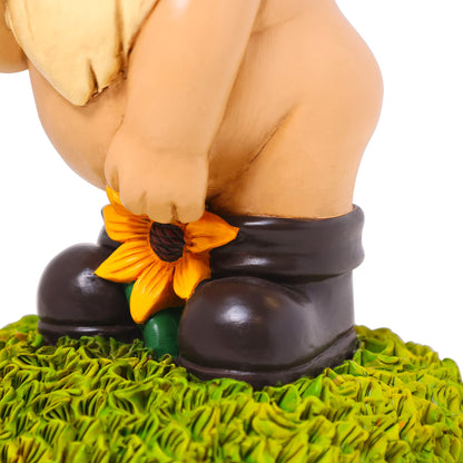Kwirkworks 9” Naked Garden Gnome Statue – Naughty & Fun Yard Décor for Outdoor Spaces – Durable Resin Lawn Ornament – Hilarious Garden Gift for Women, Housewarming, or Backyard Decoration