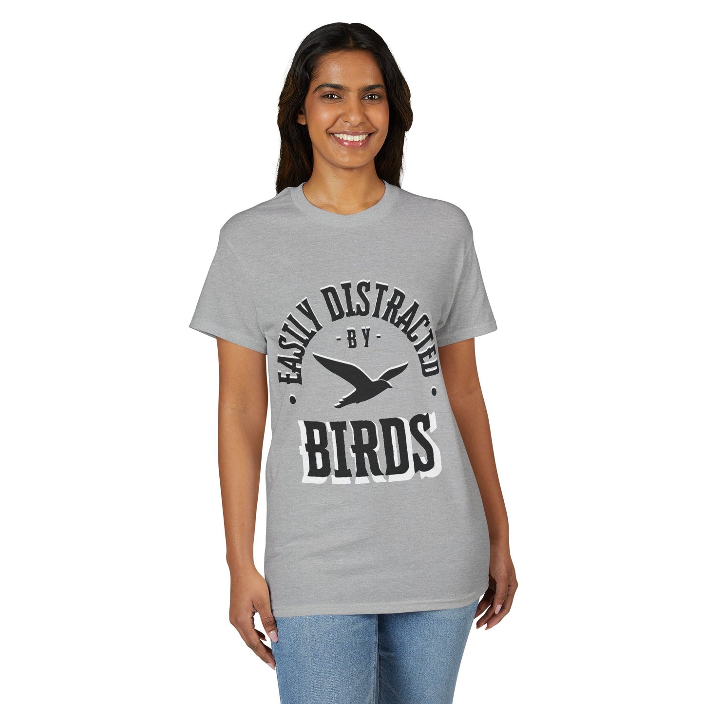 Dry Blend Moisture Wicking Tee "Distracted By Birds" plus EMNP Logo
