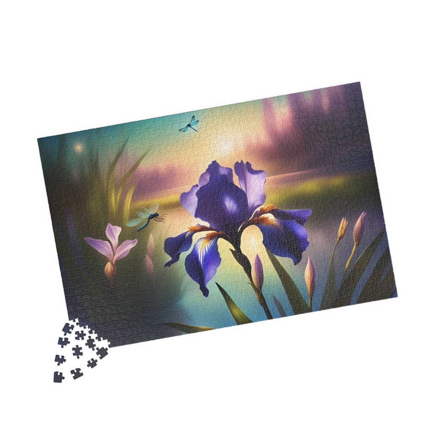 Puzzle, Blue Flag Iris & Dragonflies (110, 252, 520, 1014-piece)