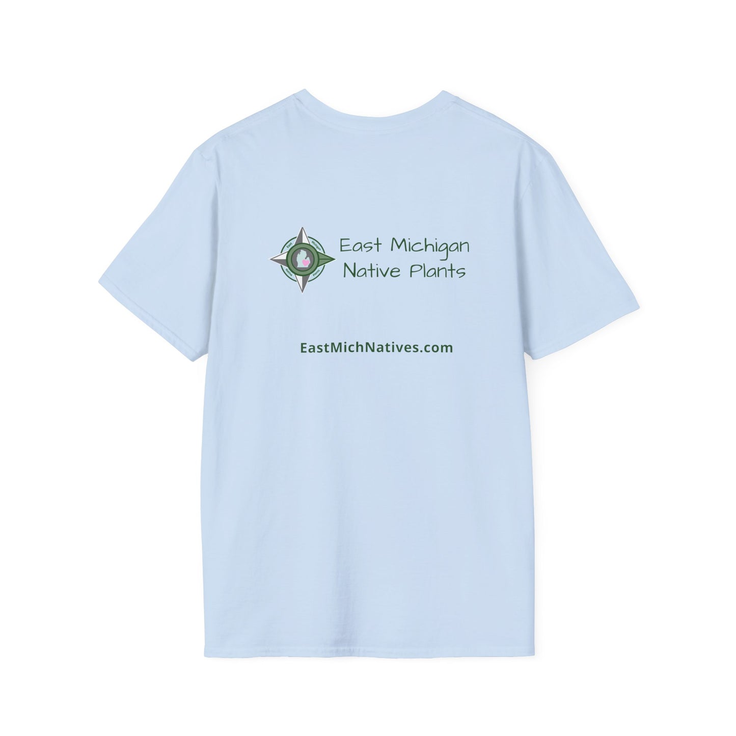 T-Shirt Unisex Softstyle, Native Plants & Butterflies w/EMNP logo